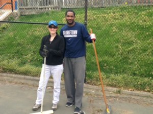 Susan Cimburek and Georgetown rep Hardy Spring Clean up April 2015 by Al-Mustafa Cook DC Parks & Rec